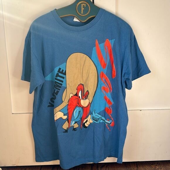 Vintage 1993 Jostens Sportswear Yosemite Sam Blue Shirt MADE IN USA - XL - Picture 1 of 5